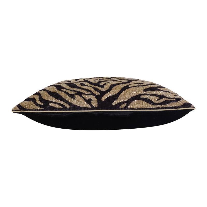 Sevita Animal Print Polyester Blend Indoor/Outdoor Throw Pillow. - Gold/Black