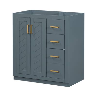 High-Quality MDF Bathroom Vanity with Soft-Closing Drawers, Retro Design, 3 Drawers and Concealed Storage