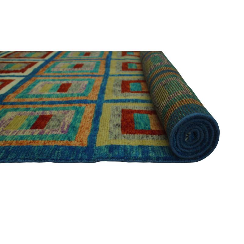 Balochi Mitchell Blue/Rust Rug - 4'6" x 6'7"