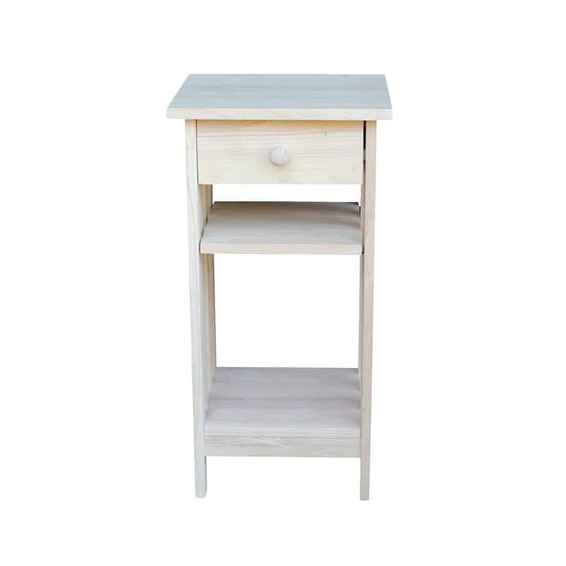 Unfinished Solid Parawood Mission Telephone Stand