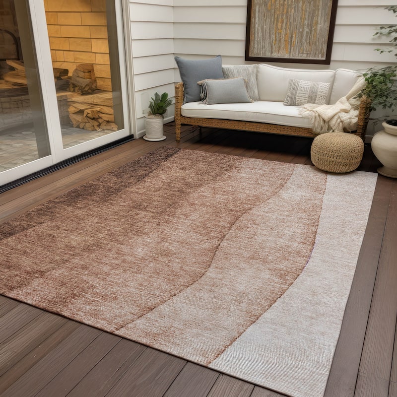Machine Washable Indoor/ Outdoor Chantille Contemporary Ombre Rug