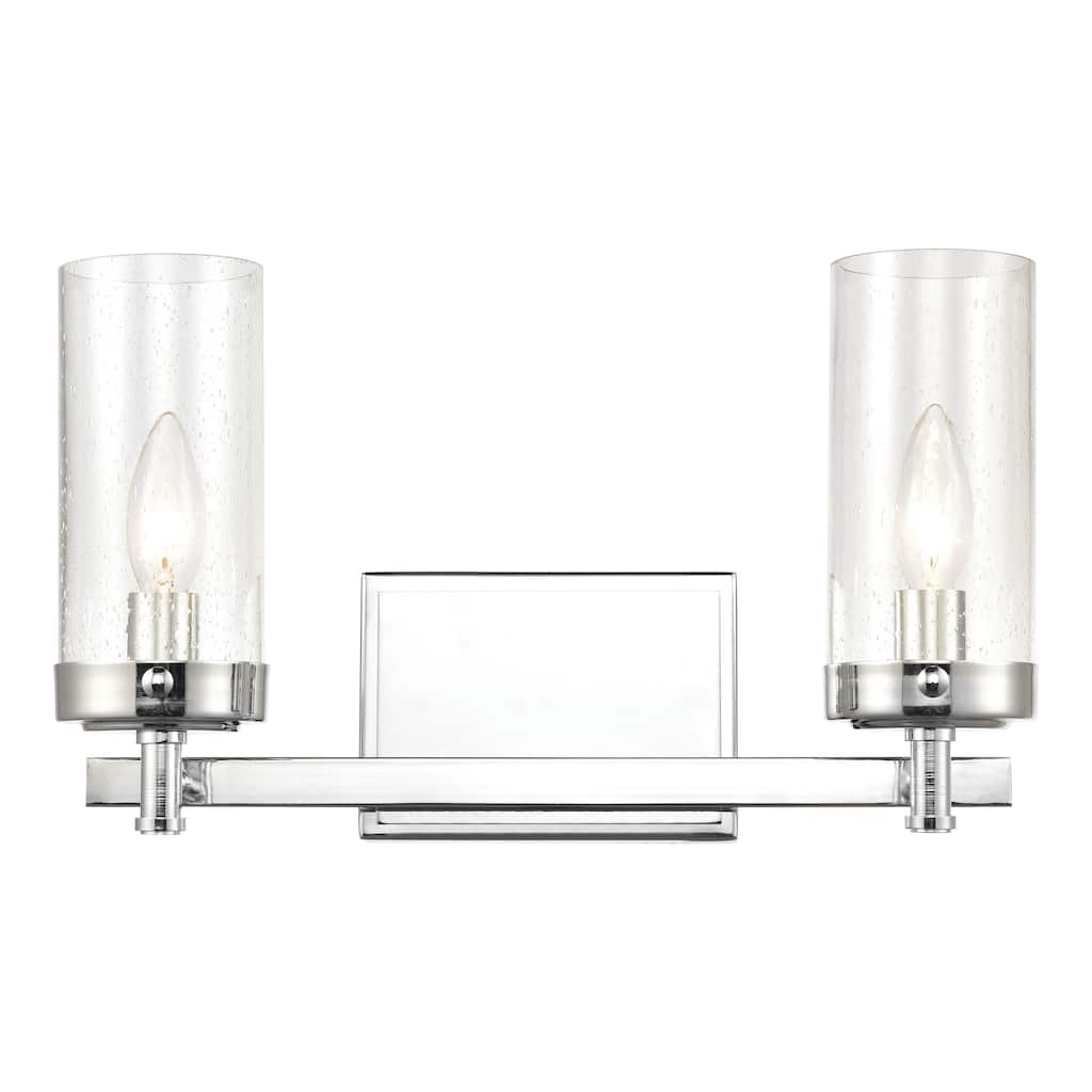 Melinda 15-inch Wide 2-Light Vanity Light in Polished Chrome