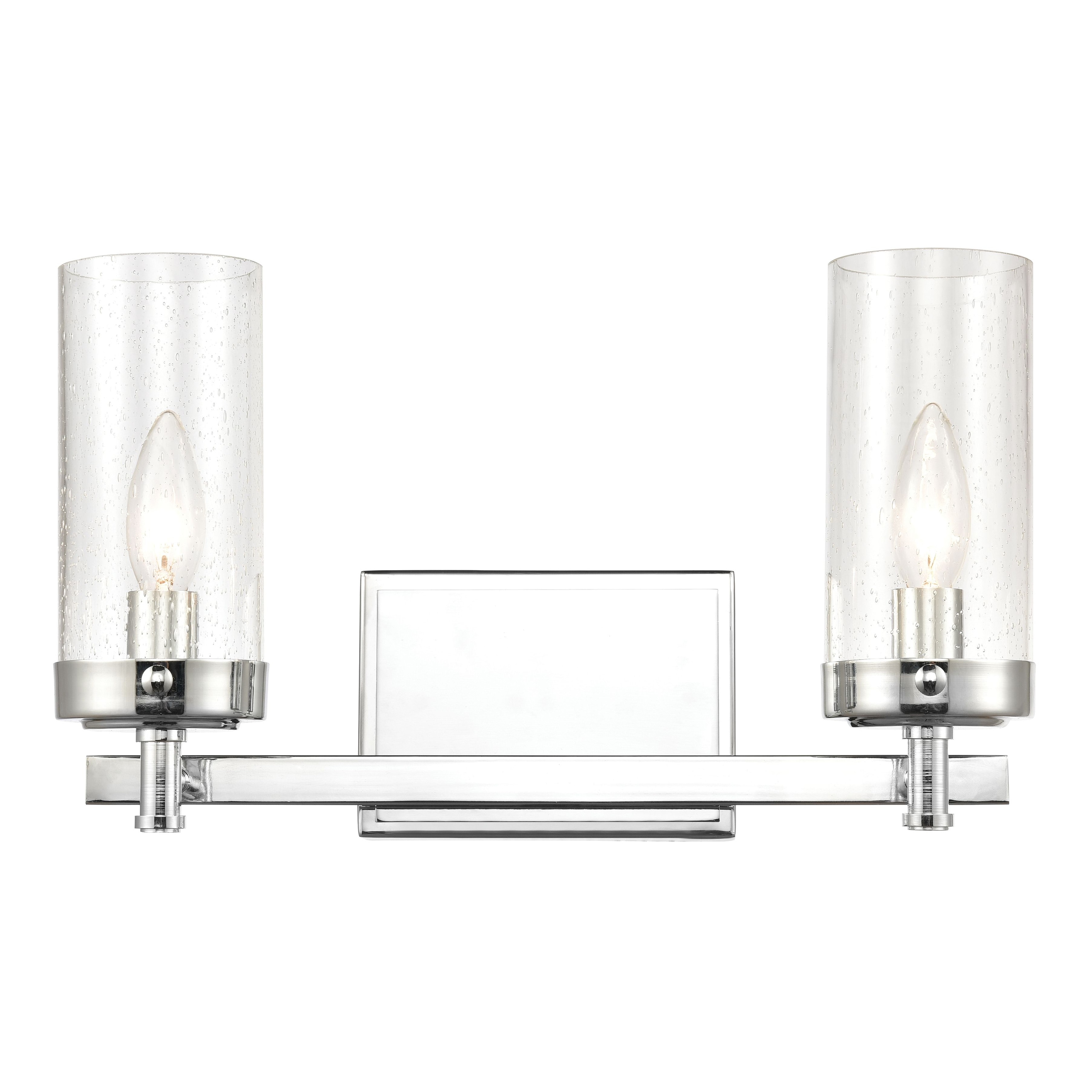 Atlas Lighting Melinda Seeded Glass and Chrome Modern Bathroom Vanity Light