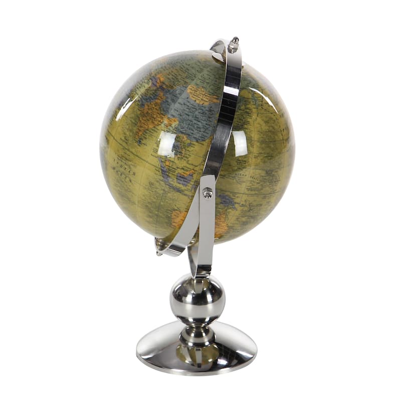 Stainless Steel Metal Globe - Silver - Roche River Decor