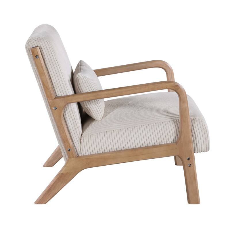 Lounge Chair with Wooden Frame - 32.25" D x 26" W x 30.5" H