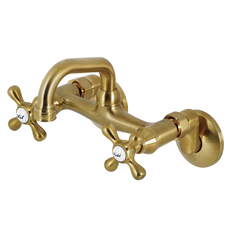 Kingston Brass Two-Handle Wall Mount Bar Faucet - Brushed Brass
