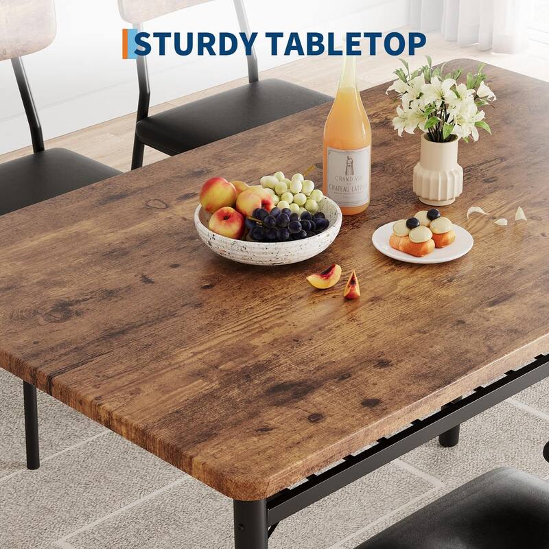 3-Piece Dining Room Set, with Storage Rack and Metal Frame