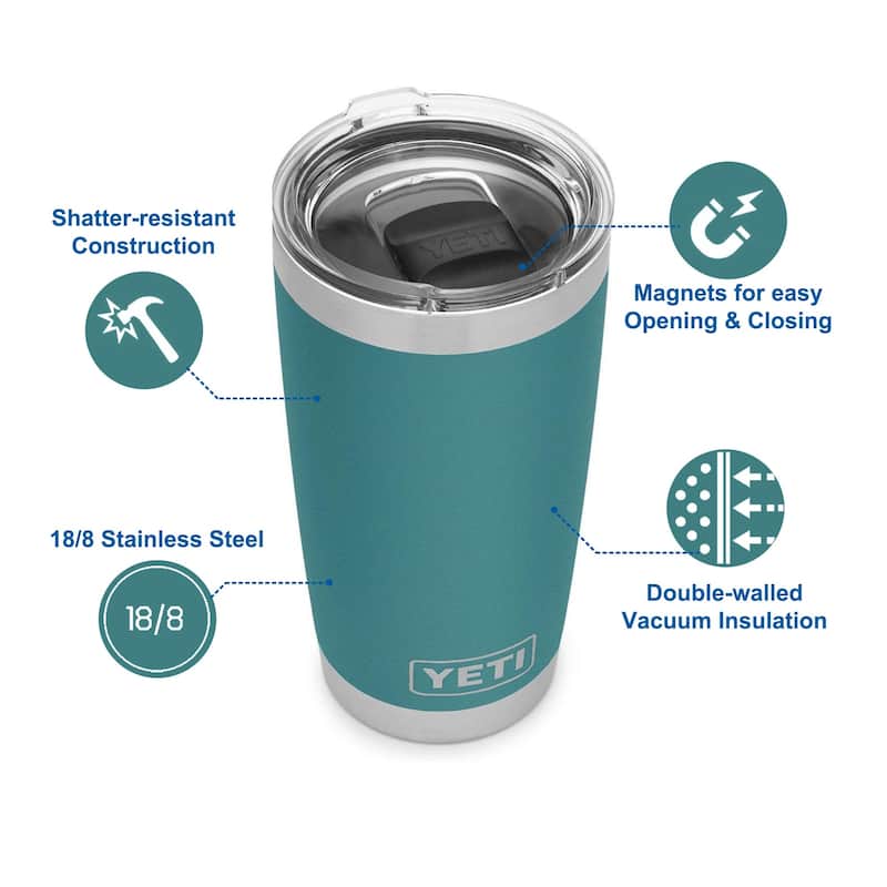 YETI Rambler 20oz Stainless Steel Vacuum Insulated Tumbler w/MagSlider