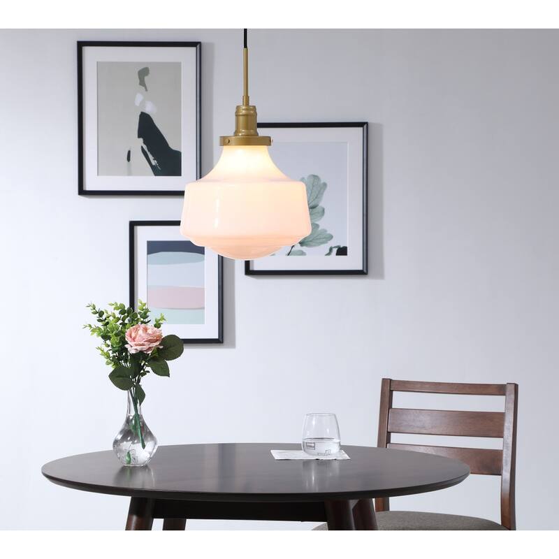 Klyli 11-inch 1-light Frosted Glass Hanging Pendant