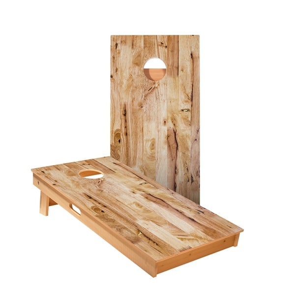 slide 2 of 5, Light Wood Panels Cornhole Boards NO Bags - Add Board Lights