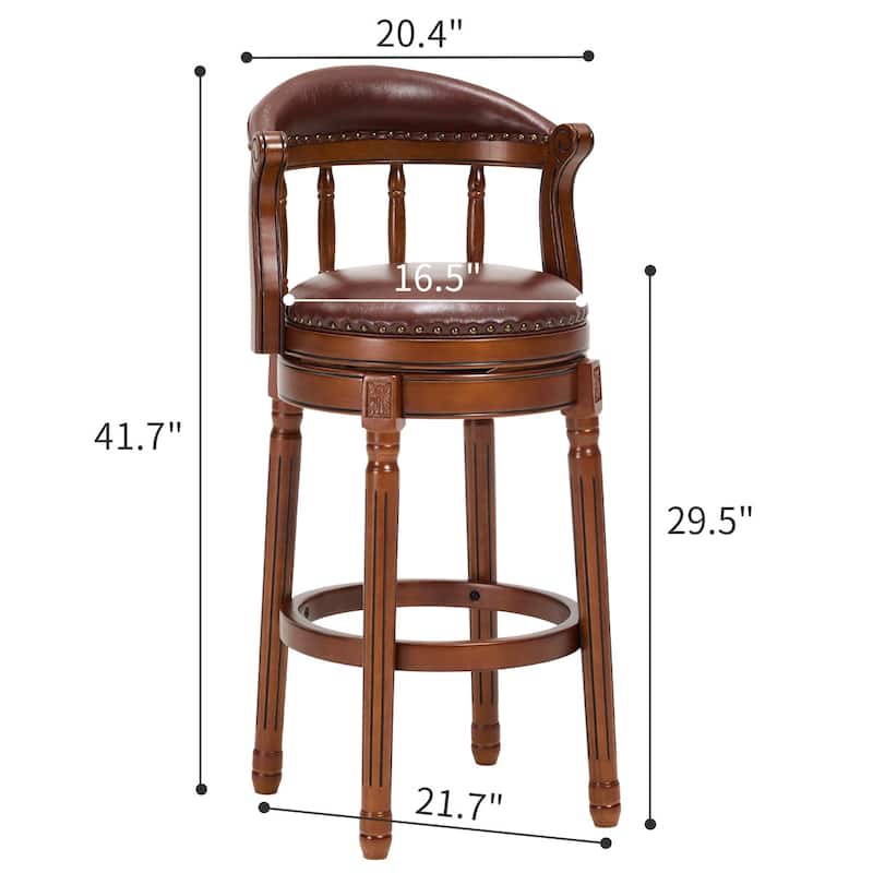 Wooden Swivel Bar Height Chair Side Chair