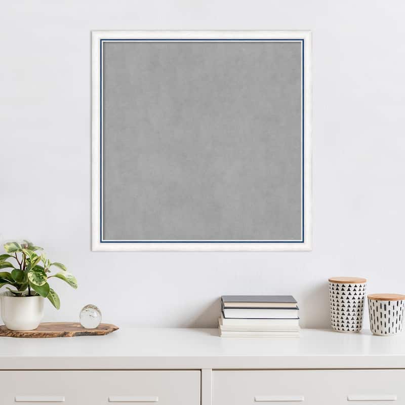 Amanti Art Morgan White Blue Framed Magnetic Board