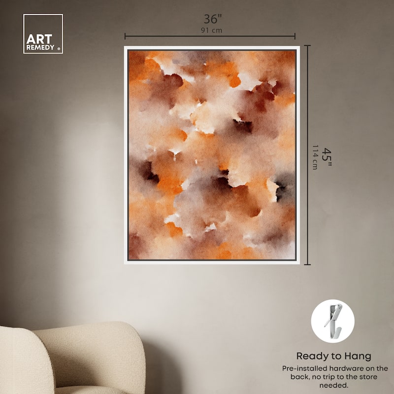 Art Remedy Dried Peach In Caramel Syrup Framed Watercolor Boho Abstracts