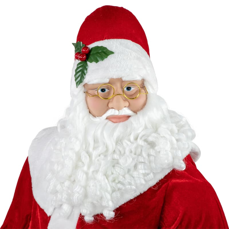 72" Life-Size Plush Santa Claus Standing or Sitting Christmas Figure