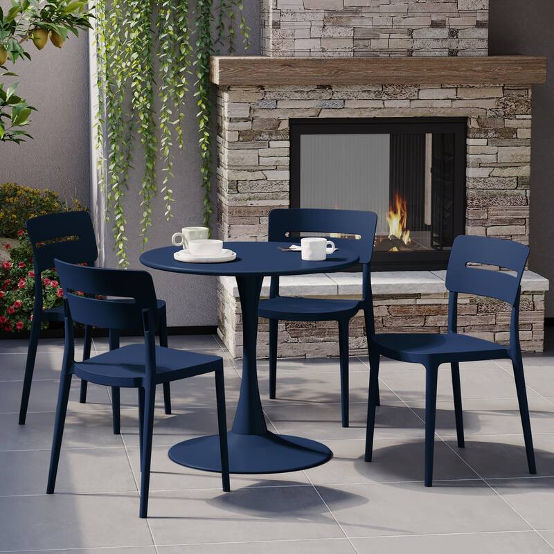 Frond and Form Outdoor Stacking Dining Side Chair (Set of 4)