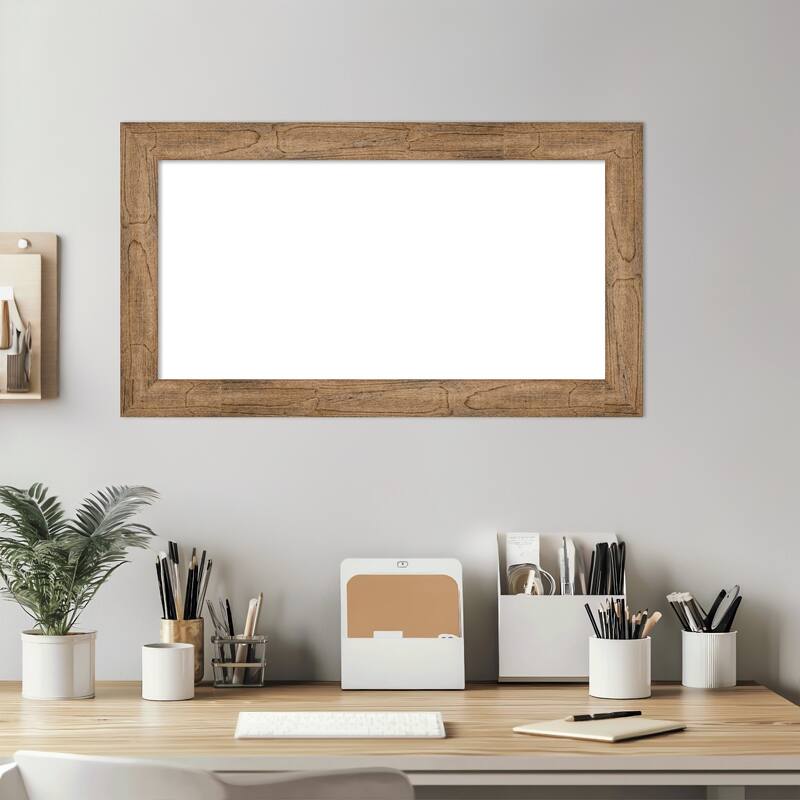 Amanti Art Owl Brown Narrow Framed Dry Erase Magnetic Board
