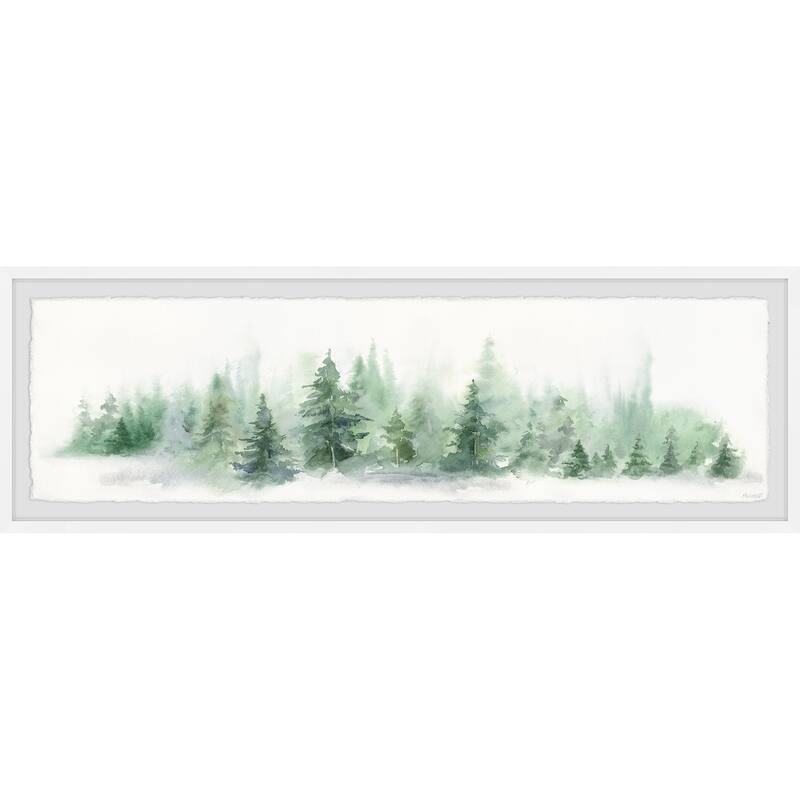 'Snow Covered Pines' Framed Painting Print