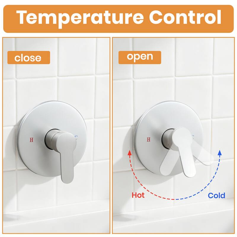 8-inch Wall-Mounted Rain Shower System with Stainless Steel Shower Faucet