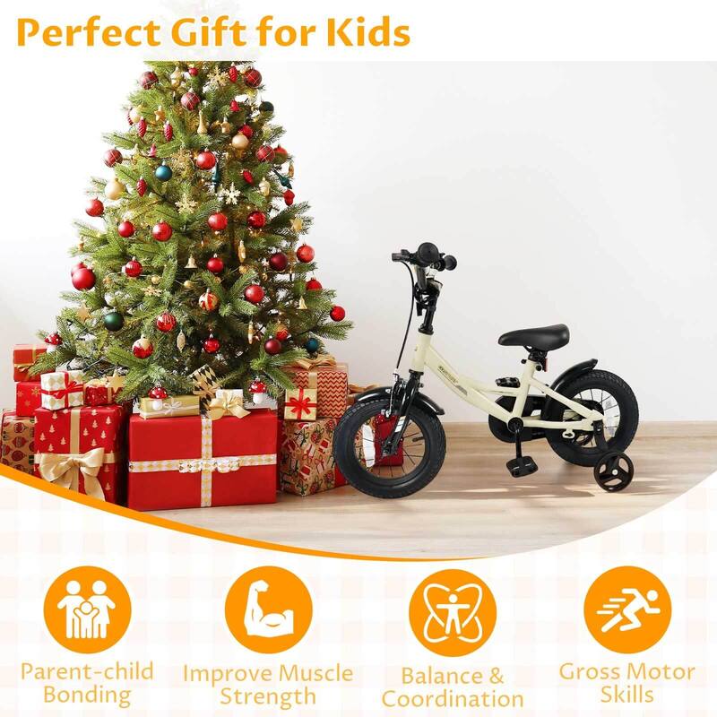 Costway 14" Kids Bike with Removable Training Wheels Adjustable Seat & - See Details
