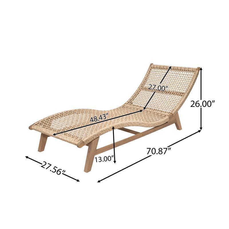 Scott Living Amalfi Outdoor Sun Lounger Acacia Wood Wicker Woven
