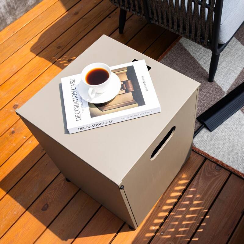 Sol Living Propane Tank Cover for Fire Pits Fits Standard 20 lb. Propane Tank Hideaway Table - 16-in L x 16-in W x 20-in H
