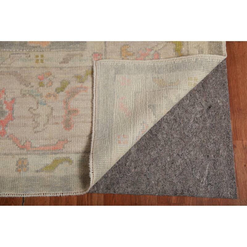 Hand Knotted Oriental 100% Wool Carpet Transitional All-Over Greys & Charcoal Oushak Area Rug - 11' 10'' X 8' 11''