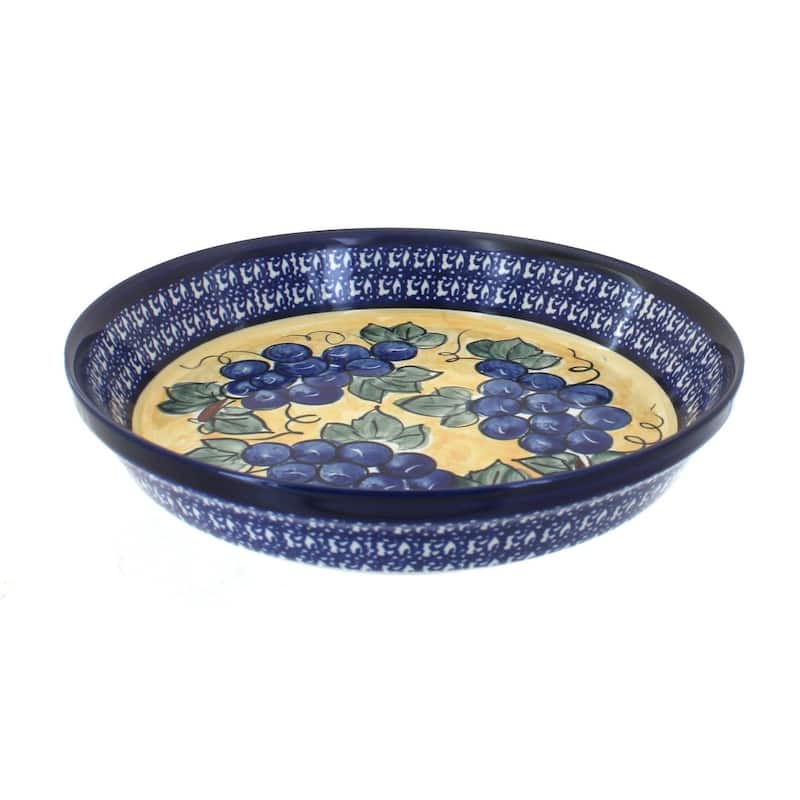 Blue Rose Polish Pottery 879 Zaklady Pie Plate - Grapes