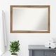 preview thumbnail 10 of 35, Beveled Wood Bathroom Wall Mirror - Owl Brown Narrow Frame