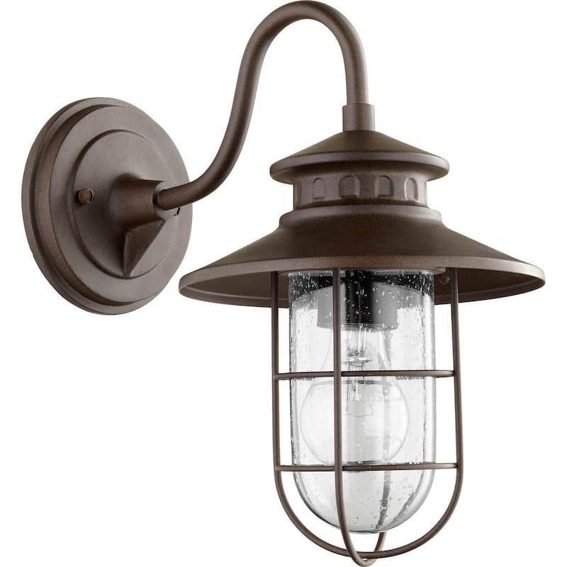 Quorum International Moriarty Single Light 12-1/2" Tall Outdoor Wall - Oiled Bronze