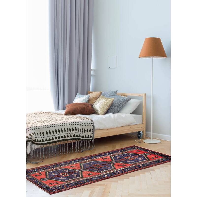 ECARPETGALLERY Hand-knotted Andelz Red Wool Rug - 3'3 x 9'10