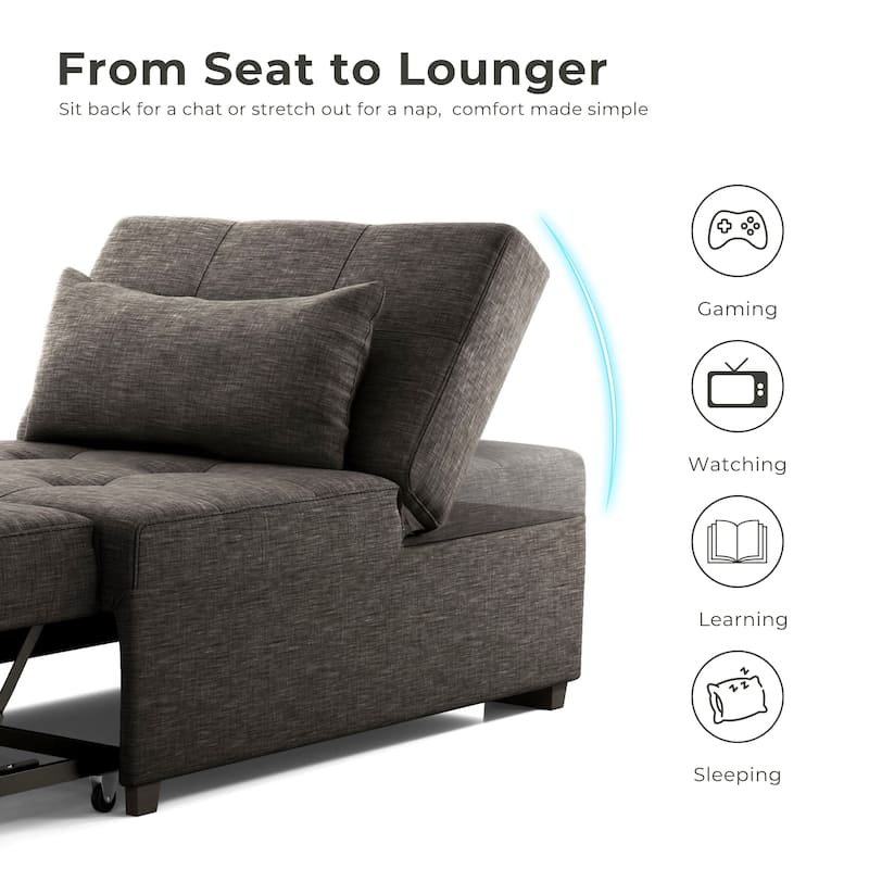 Jave Contemporary Fabric Convertible Tufted Futon Chair by Furniture of America