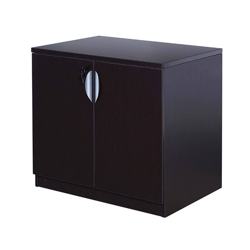 Doe Office Storage Cabinet with 2 Doors, Mocha Brown, 31 Inch Wide