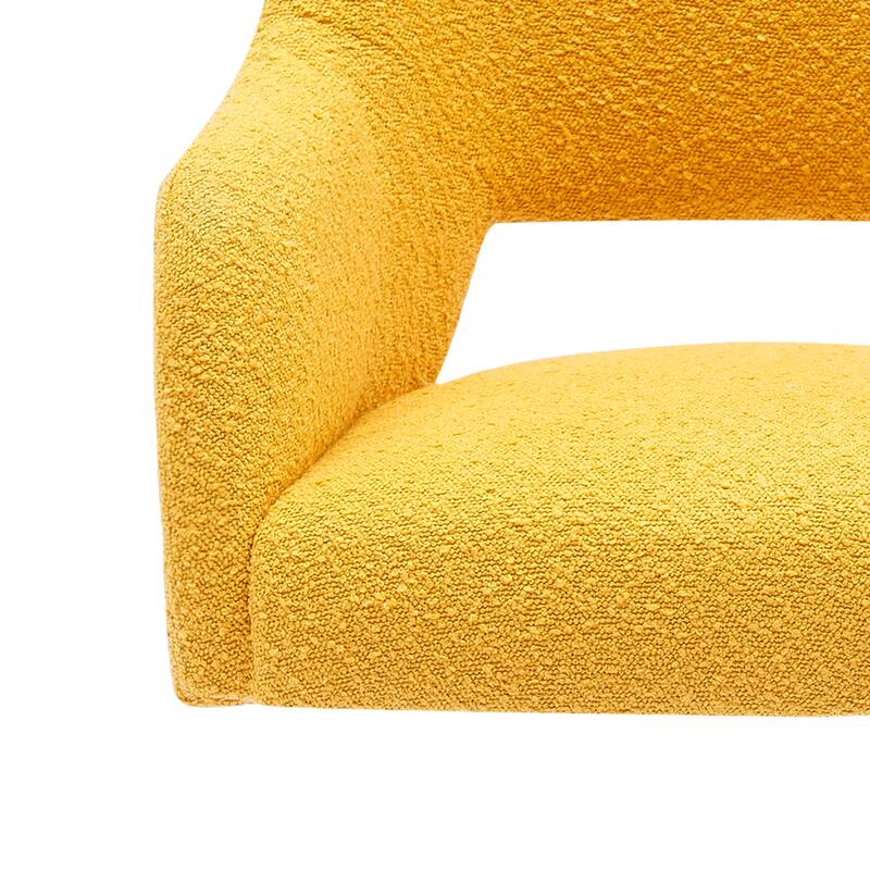 Boucle Polyester Upholstered Swivel Accent Chair - Stain Resistant