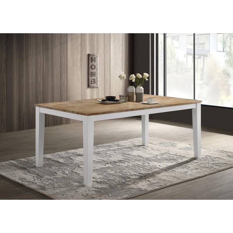 Prager Brown and White Rectangular Dining Table