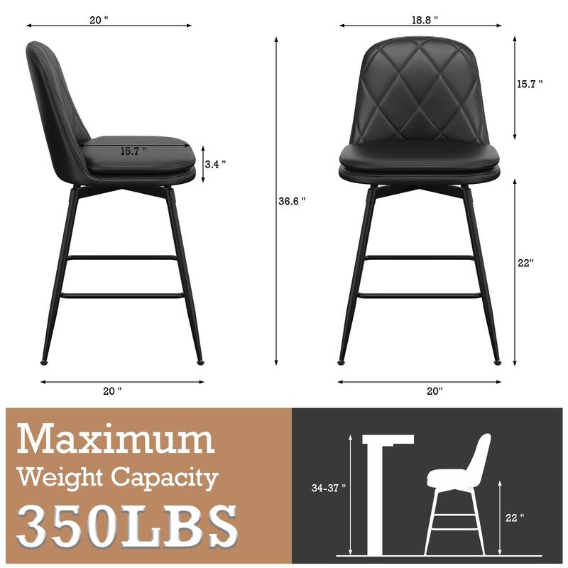 Bar Stools Set of 2 - N/A