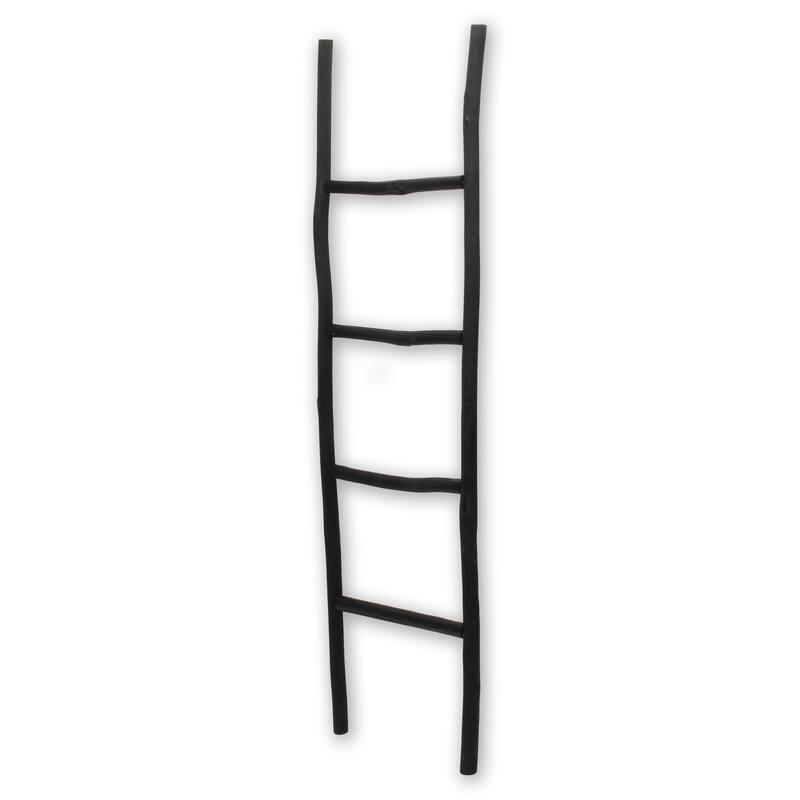 Theron 59" Black Wood Blanket Ladder