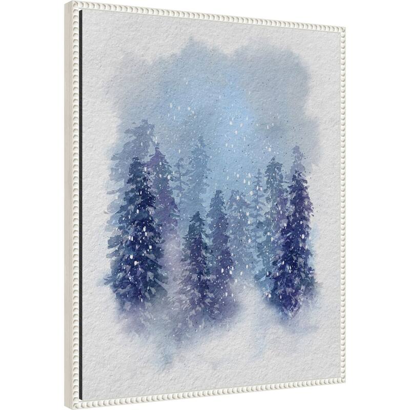 Driven Snow II by Regina Moore (23 x 28 in.), Framed Canvas Wall Art Print - Sylvie Beaded White