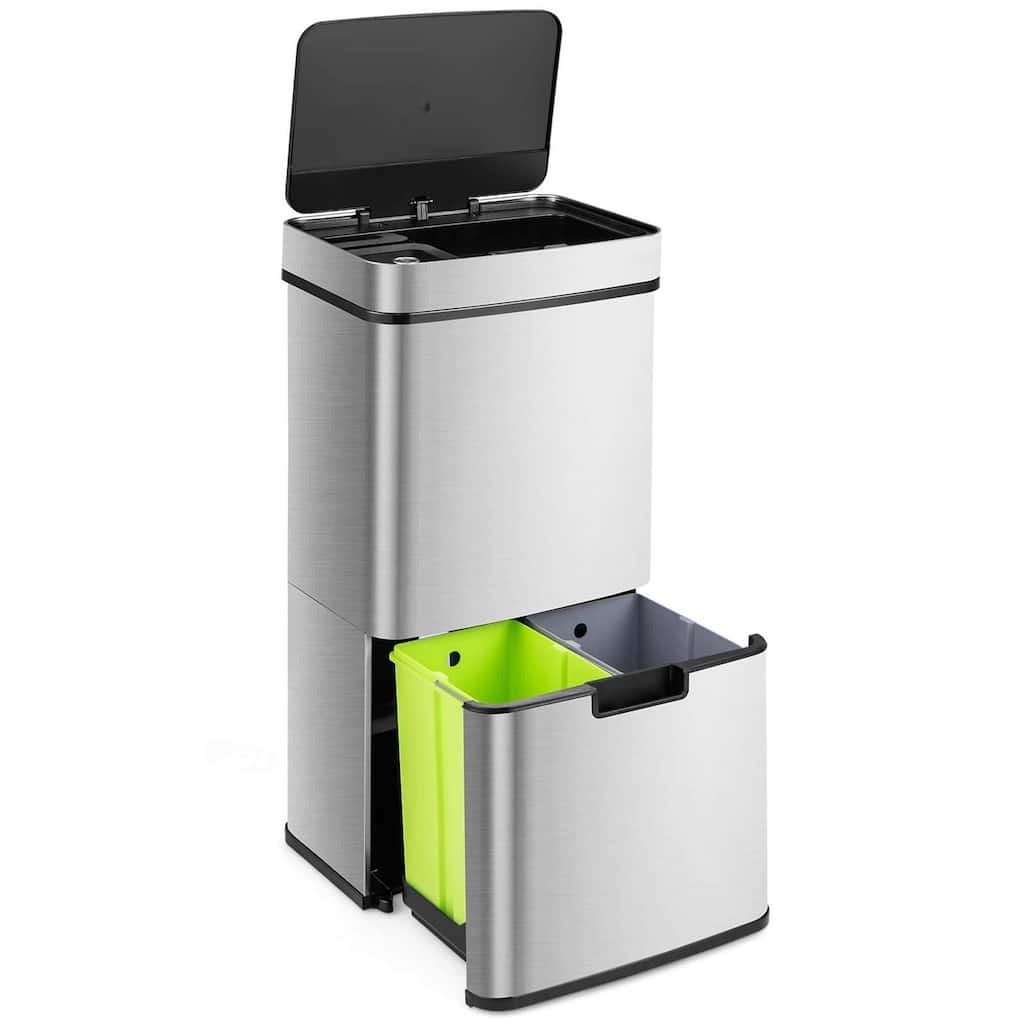 Costway 19 Gal Kitchen Trash Can with Soft Closing Lid & Stay-open
