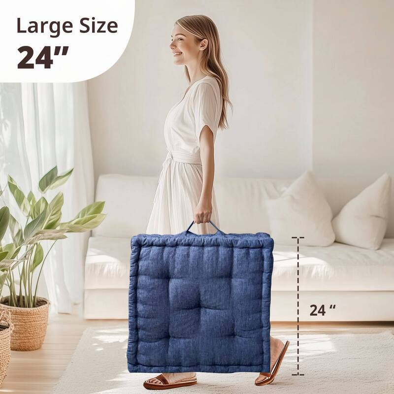 Poly Chenille Square Floor Pillow Cushion-24x24",only 1PC