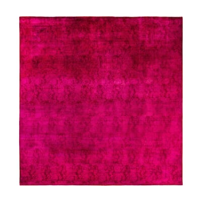 Overdyed One-of-a-Kind Hand-Knotted Area Rug - Pink - 8' 2" x 8' 3"