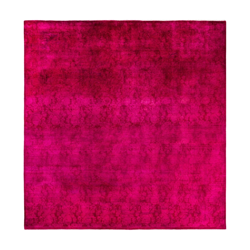 Overdyed One-of-a-Kind Hand-Knotted Area Rug - Pink - 8' 2" x 8' 3"