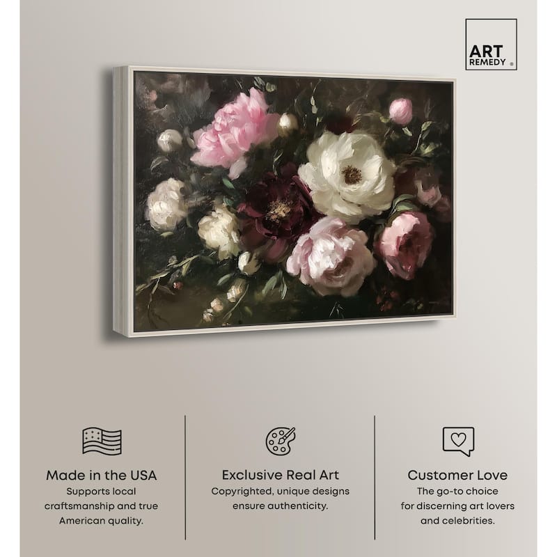Peony Palette Nocturne Canvas by Art Remedy