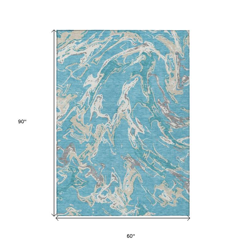 HomeRoots Abstract Transitional Rectangle Outdoor Rug