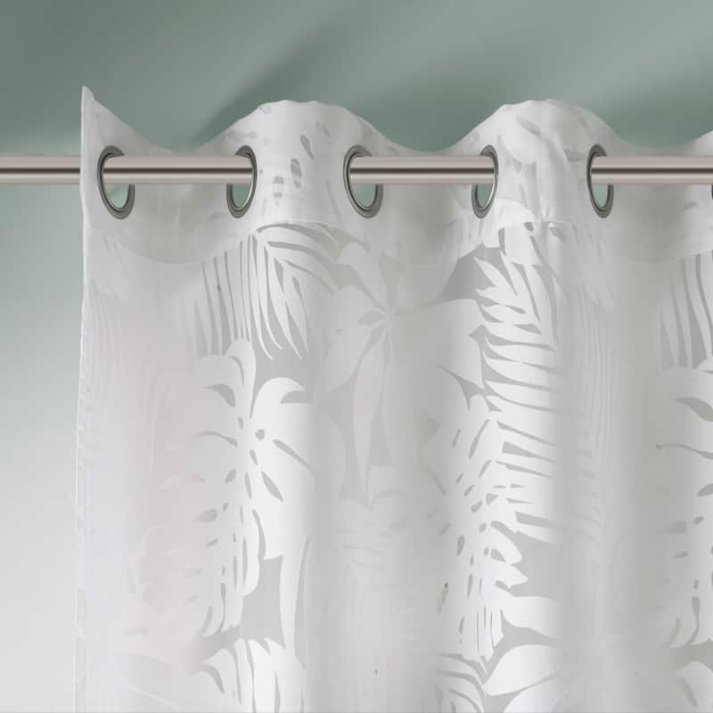 Madison Park Kauna Palm Leaf Burnout Window Curtain Sheer