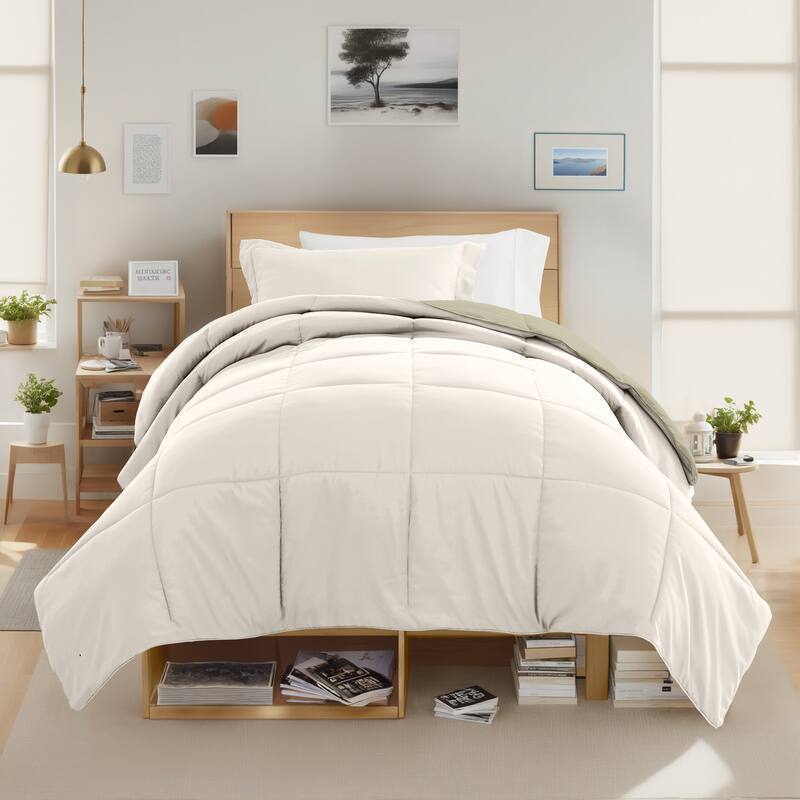 8pc Twin XL Solid Dorm Bedding Bundle