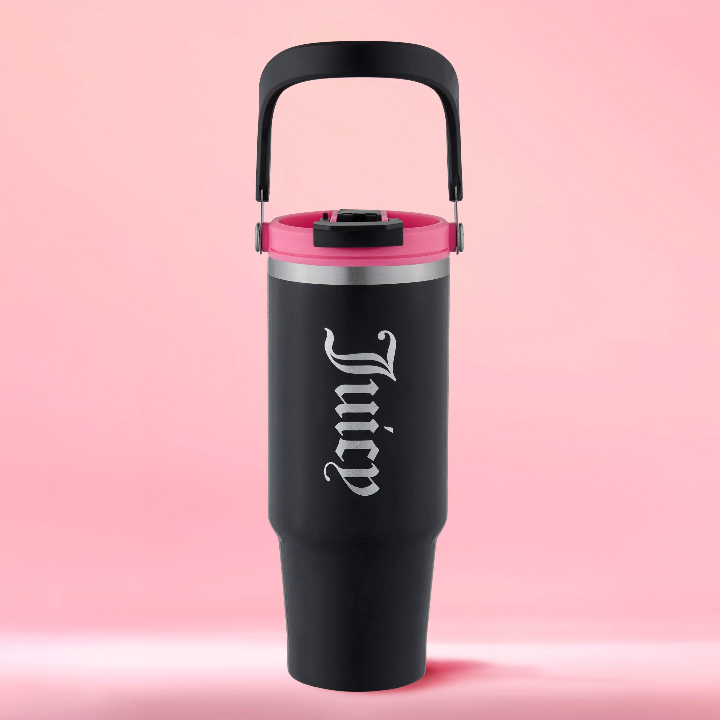 Juicy Couture Flip Fusion Hydration Stainless Steel Screw Top Tumbler with Flip Handle