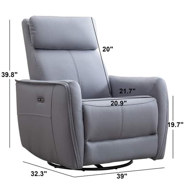32.3'' Wide Power Swivel Rocker Recliner Chairwith USB Ports