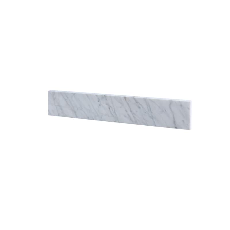 Vanityfair 21 in. White Carrara Marble Sidesplash For Vanity Sink Top ...