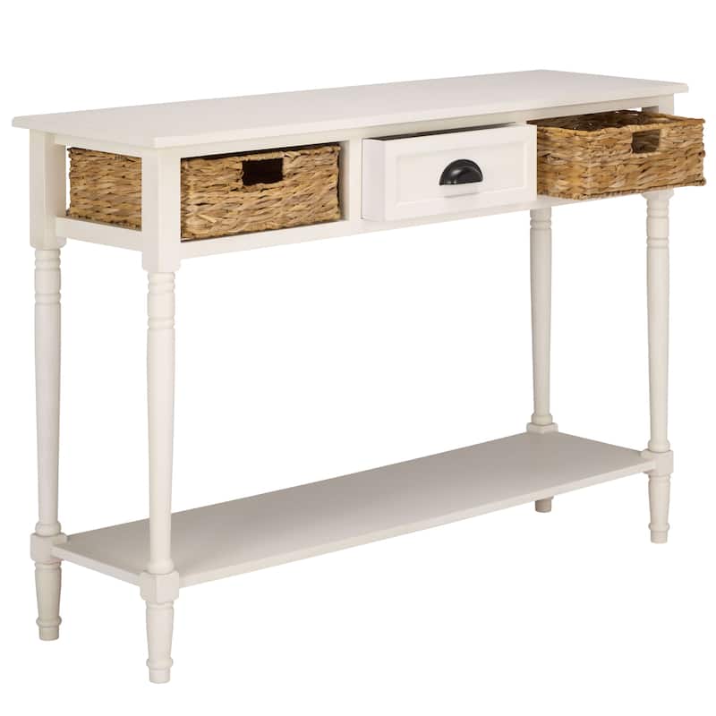 SAFAVIEH Evalena Distressed Black Console Storage Table - 44.5" x 13.4" x 31.5" - 45"W x 13"D x 32"H