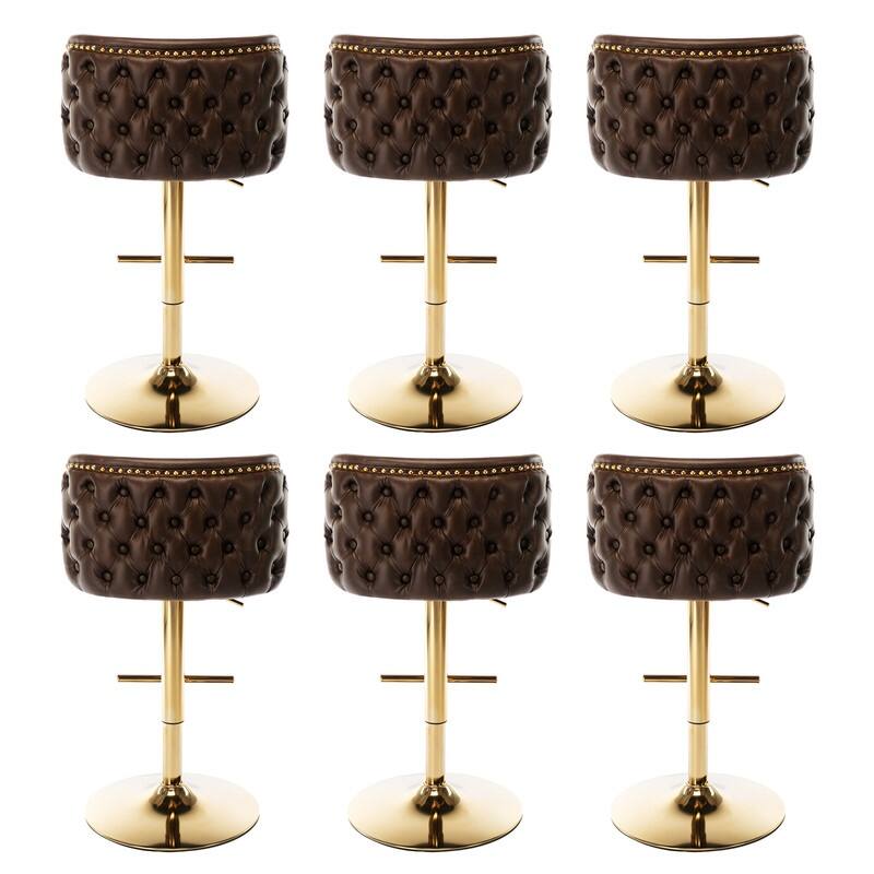 Upholstered Swivel Kitchen Counter Barstools Set of 6
